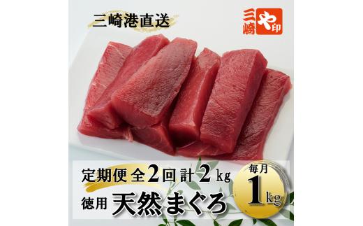 【1kgを2回お届け】（徳用）老舗三崎まぐろ問屋から直送！新鮮天然マグロ赤身1kg 定期便2回　M063-T01