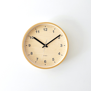 KATOMOKU plywood clock　シナ文字盤 木製掛け時計(ナチュラルB）km-34M
