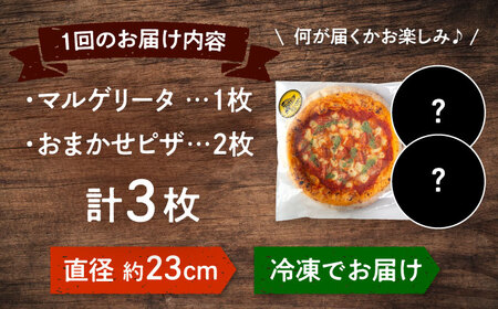 【全3回定期便】【合鴨家族の小麦使用】ピザ わくわく3枚セット(マルゲリータ・お任せ2枚） 桂川町/PIZZERIA TUTTI [ADBH018] 窯焼き 野菜 人気 ピザ窯 pizza ピッツア 