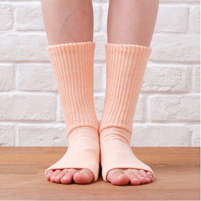 ふるさと納税 三宅町 【歩くぬか袋】鈴木靴下 あったかトゥレス レディース かかとケア(23〜25cm):杢オレンジ |  | 03