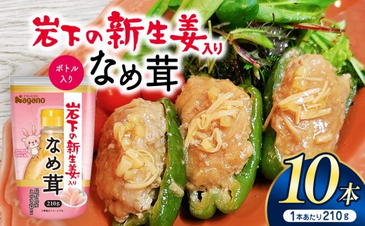 
岩下の新生姜入りなめ茸ボトル入り210ｇ×10本 | ふるさと納税 なめ茸 生姜 食料 人気 料理 長野県 松本市 栄養
