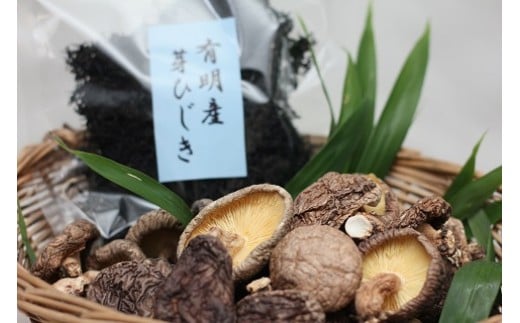 
1006 熊本県産干し椎茸(160g)、有明海産芽ひじき(100g)セット
