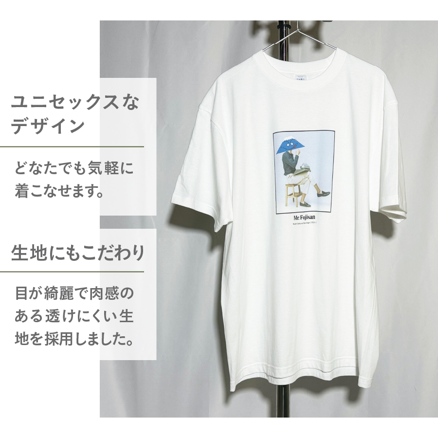 Tシャツ 半袖 WHITE Mサイズ 綿100％ 「 OvO Fuji san Tee 」 ユニセックス カジュアル ファッション 白 ホワイト 富士山
