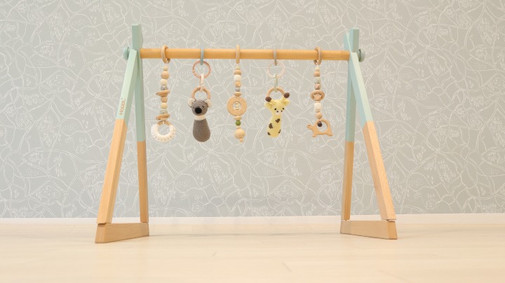 HOPPL（ホップル） amimals ベビージムセット シーグリーン／ラトル