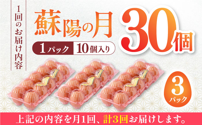 【全3回定期便】熊本県産 蘇陽の月 30個入り ( 10個入り × 3パック ) 山都町 たまご 卵【蘇陽農場】 [YBE018]