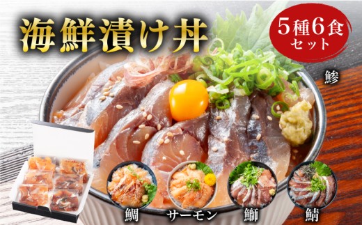 海鮮 漬け丼 セット 5種6食 冷凍 真空パック ( 刺身 海鮮丼 漬け丼 魚介 高級魚 鮭 サーモン タイ 鯛 真鯛 さば 鯖 ぶり アジ 鯵 お手軽 便利 個包装 小分け 食べ比べ 人気 加工品 海鮮 詰め合わせ 一人暮らし 簡単 流水解凍 ギフト プレゼント 父の日 お歳暮 お中元 ) 山口県 下関市