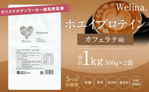 
ウェリナ ホエイプロテイン カフェラテ味 1kg (500g×2)
