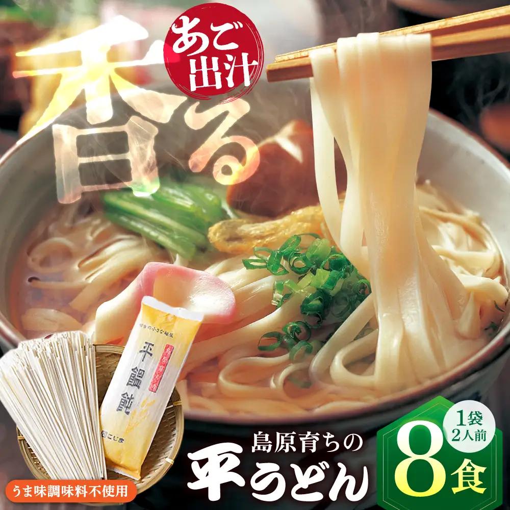 焼あごスープと平うどん 8食 [SAZ006] うどん