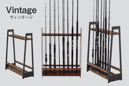 釣り ロッド スタンド 16本 収納 ヴィンテージ [UROKO DESIGN 長崎県 平戸市 hr42bhb510020]