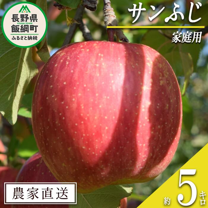 【ふるさと納税】 りんご サンふじ 家庭用 5kg 丸山りんご園 沖縄県への配送不可 令和7年度収穫分 長野県 飯綱町 〔 信州 果物 フルーツ リンゴ 林檎 長野 12000円 予約 農家直送 〕発送時期：2025年12月上旬〜2025年12月下旬 {**}