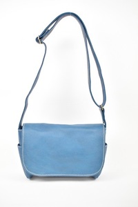 【minca】栃木レザーのショルダーバッグ01S 斜めがけ ミニサイズ ソフトな手触り/Shoulder bag 01/S/ブルー　545【かばん ファッション 人気 おすすめ 】