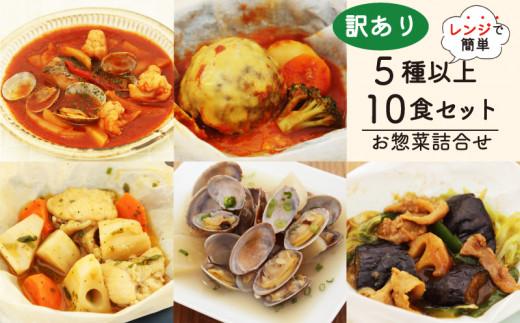 訳あり お惣菜 セット レンジ で簡単 5種以上 10食セット 簡単 調理 レトルト 詰合せ おかず 料理 冷凍 お弁当 おかず レンジ 調理 洋食 和食 洋風 和風 ハンバーグ 煮込みハンバーグ 肉 魚 野菜 煮物 おつまみ 静岡県 藤枝市
