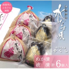 水なす工房『やくし』水なすぬか漬&旨味液漬6個セット/各3個　食べ比べ　大阪特産 水なす工房から直送