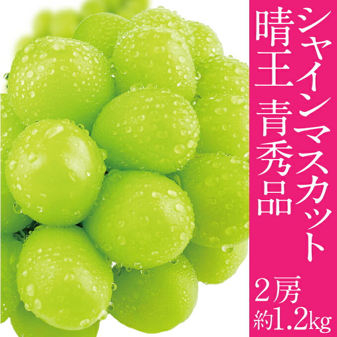 【ふるさと納税】2025年予約受付中 シャインマスカット 晴王 7月～8月出荷 2房 約1.2kg 人気 岡山県産 種無し 皮ごと食べる みずみずしい フレッシュ 晴れの国 おかやま 果物大国 ハレノフルーツ　お届け：2026年7月中旬～2026年8月下旬