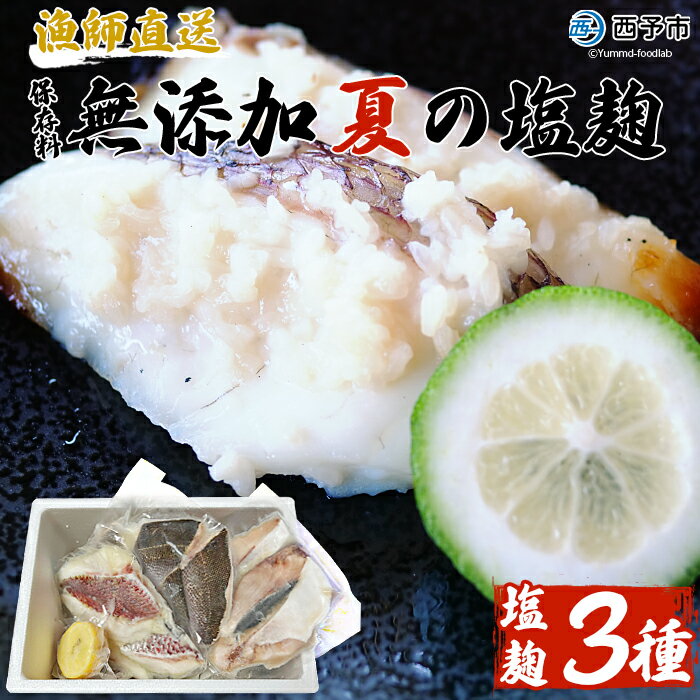 【ふるさと納税】＜漁師直送 保存料無添加 夏の塩麹 160g×3種セット＞ 魚 詰め合わせ 海鮮 海産物 海鮮セット ハマチ 鯛 イサキ 焼くだけ 簡単調理 処理済み 明浜産 二ノ宮商事株式会社 愛媛県 西予市【冷凍】『2025年5月～9月末迄に順次出荷予定』