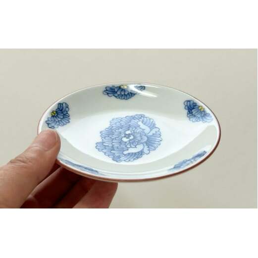 有田焼 手描きボタン柄 小皿 1枚【起山窯】食器 器 うつわ 小皿 菓子皿 染付 A11-70_イメージ3