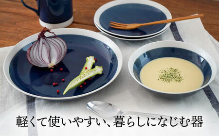 【美濃焼】[軽量食器] TLPリムバンド ブルー マグ/ケーキ皿/ オートミル/9インチ クープ ペアセット【井澤コーポレーション】食器 プレート ボウル [TBP113]