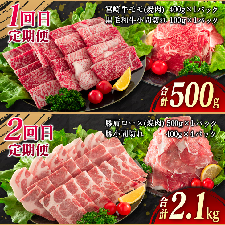 IG3-23_5か月 お楽しみ 定期便 牛肉 豚肉 月替わり 堪能 セット 総重量5.6kg 肉 牛 豚 国産 食品 おかず 焼肉 人気 送料無料_イメージ2