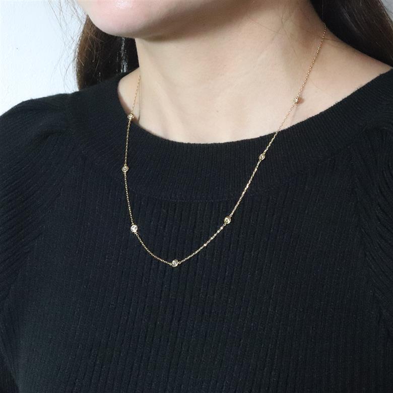 K18　1.00　ダイヤモンドステーションネックレス　BQ203
