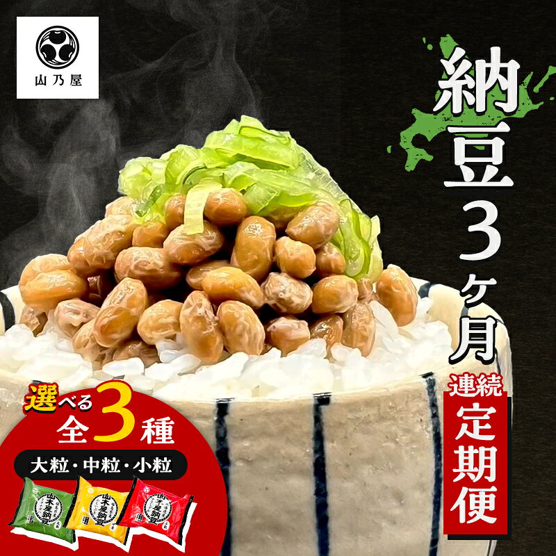 【ふるさと納税】〈3か月定期便〉山乃屋の山木屋 小粒 中粒 大粒 納豆 ゆきしずか ふくいぶき たちながは 12個 選べる種類 納豆 大豆 健康 発酵食品 ギフト おすすめ 川俣町 福島県 FAF-0293var