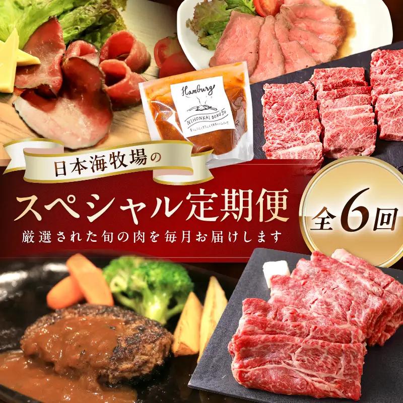 【牛肉／定期便】日本海牧場のスペシャル定期便 全6回