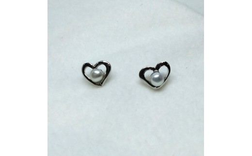 2220 真珠ピアス・ハートプチ（淡水本真珠・ボタン）　贈り物 かわいい アクセサリー カジュアル オシャレ クリスマスプレゼント
