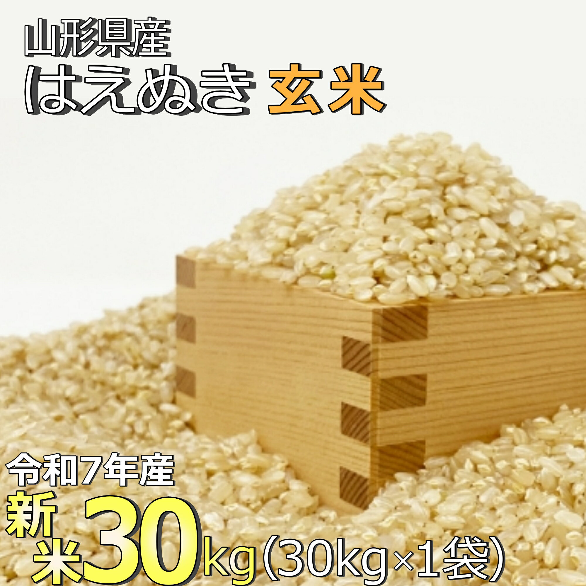 【ふるさと納税】【令和7年産新米】【玄米】山形県産「はえぬき」30kg_A190(R7)