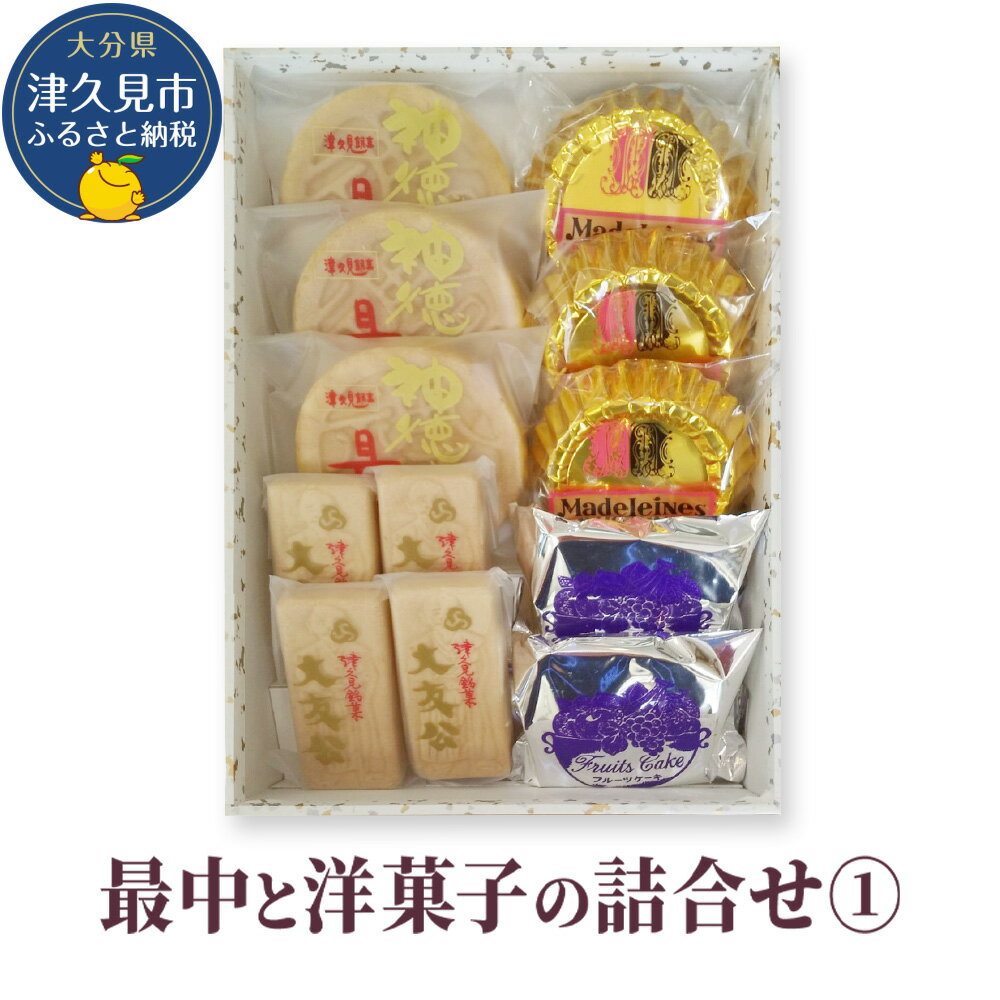 【ふるさと納税】最中と洋菓子の詰合せ(神徳の最中・大友公・マドレーヌ・フルーツケーキ) もなか 最中 粒あん こし餡 マドレーヌ フルーツケーキ 洋菓子 和菓子 茶菓子 詰め合わせ ギフト 大分県産 九州産 津久見市 国産 送料無料/熨斗対応