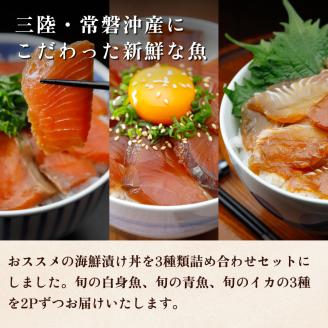 漬け 海鮮丼 セット 旬の3種6P