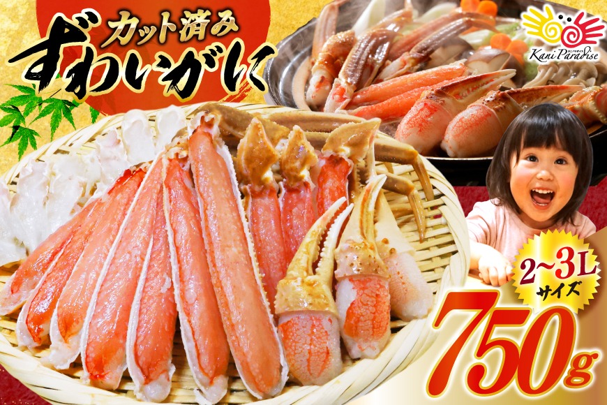 かに【年内配送】 カット済 生 ずわいがに むき身 セット 総重量 750g (正味重量600g) 2-3Lサイズ [カネダイ 宮城県 気仙沼市 20565652] かに カニ ズワイガニ ずわい ズワイ 蟹 棒肉 ポーション かに鍋 かにしゃぶ 生ずわい