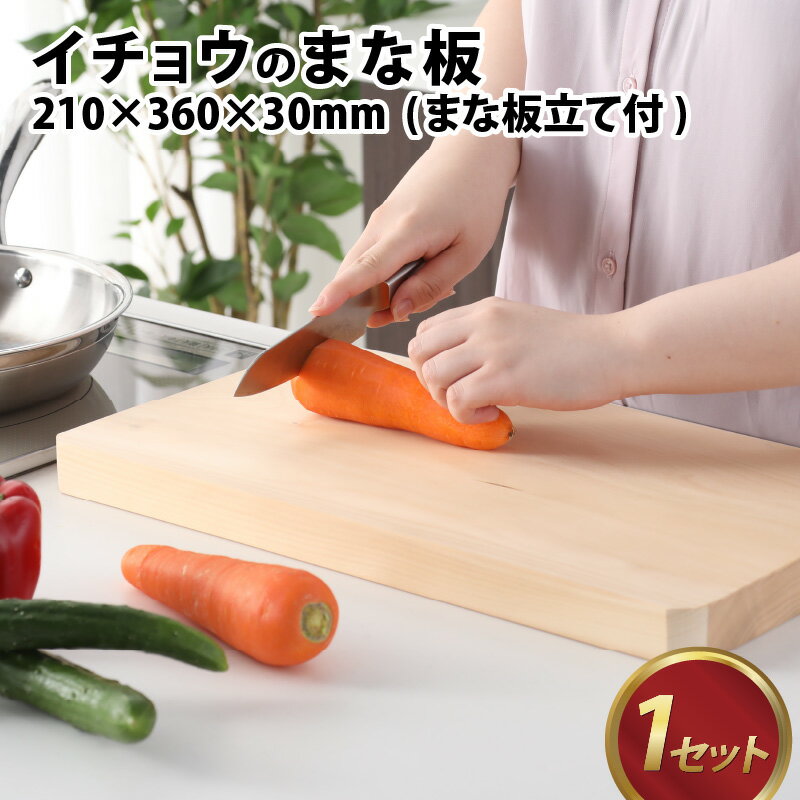 【ふるさと納税】【12月26日受付分まで年内配送】イチョウのまな板 (まな板立て付) 21×36×3cm / カッティングボード 長方形 薄型 コンパクト 防腐剤不使用 いちょう 銀杏 俎板 調理器具 キッチン用品 日用雑貨 雑貨 工芸品 真名板 送料無料 [C-039001]