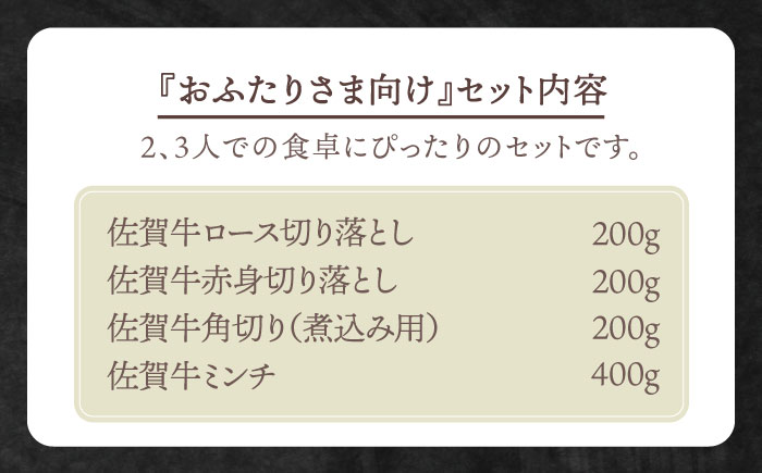 【毎日のお料理に】おふたりさま向け 佐賀牛 普段使いセットB【田中畜産牛肉店】 [HBH110]