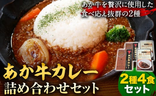 あか牛 カレー 詰め合わせ セット 2種 4食 セット あかうし 三協畜産 《60日以内に出荷予定(土日祝除く)》 熊本県 山江村 カレー ビーフカレー 熊本和牛 牛 送料無料 レトルト