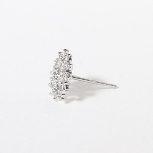 プラチナフラワーダイヤモンドピアス 0.40ct  PT900 プラチナ ピアス ダイヤモンド ダイヤ0.20ct×2 カラット 天然 ダイヤモンド プラチナ900 ジュエリー アクセサリー プラチナ