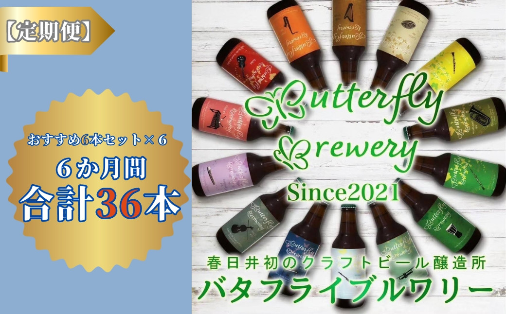 
楽器シリーズのクラフトビールが毎月１回6本半年間届きます。（計６回）
