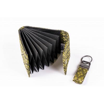 ふるさと納税 朝倉市 【カードケース小とキーホルダー】菊菱(ジャバラ) |  | 02