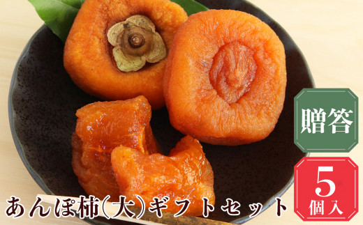 【 堀内果実園 】 優しい甘さ あんぽ柿 ギフト セット 5個｜フルーツ 果物 くだもの 柿 干し柿 かき カキ お菓子 あんぽ柿 和菓子 奈良県 五條市 凝縮 お取り寄せ グルメ 送料無料 極上 濃厚 甘い 柔らかい 自慢 逸品 おいしい おすすめ デザート 特産品 名産 タンニン 果実 健康 美容 無添加 しっとり スイーツ 甘党 冷蔵 冷凍 縁起物 贈答 プレゼント