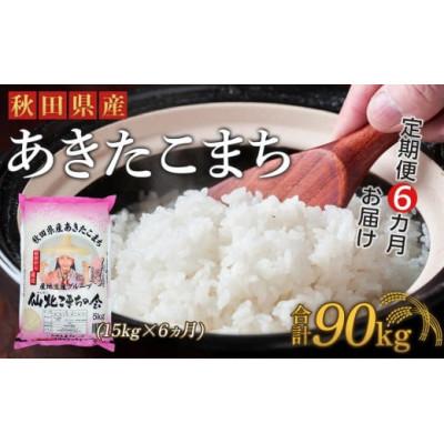 ふるさと納税 大仙市 【毎月定期便】秋田県産あきたこまち(15kg)全6回