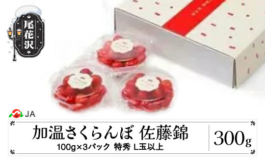 
            先行予約 加温 ハウス さくらんぼ 佐藤錦 ダイヤパック100g×3P 特秀L玉以上 早出し 4月下旬~5月中旬頃発送 山形県産 令和8年産 2026年産 サクランボ ja-snpcx300
          