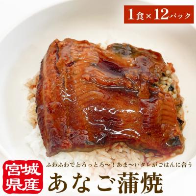 ふるさと納税 石巻市 宮城県産あなご蒲焼(1食)12入 冷凍 小分け 穴子 アナゴ 蒲焼き 甘だれ おかず 惣菜 宮城県