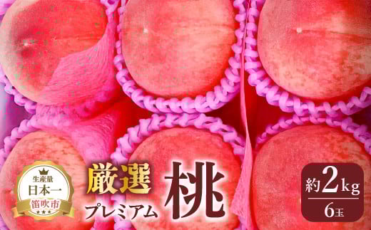 ＜25年発送先行予約＞厳選プレミアム桃2kg 6玉入り 111-020