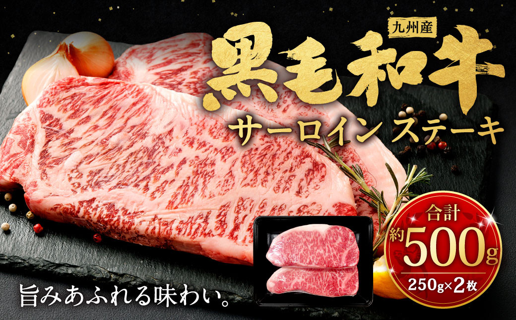 九州産 黒毛和牛 サーロインステーキ 約500g (約250g×2枚) 牛肉 国産 ステーキ