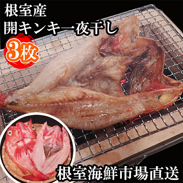 【ふるさと納税】[北海道根室産]無添加開きキンキ(めんめ)一夜干し×3P B-11127