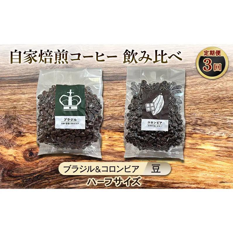 飲み比べセット 自家焙煎コーヒー ブラジル コロンビア 飲み比べセット【ブラジル125g コロンビア120g】