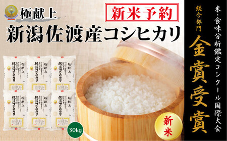 【新米・先行予約】30kg 新潟県佐渡産コシヒカリ30kg(5kg×6)