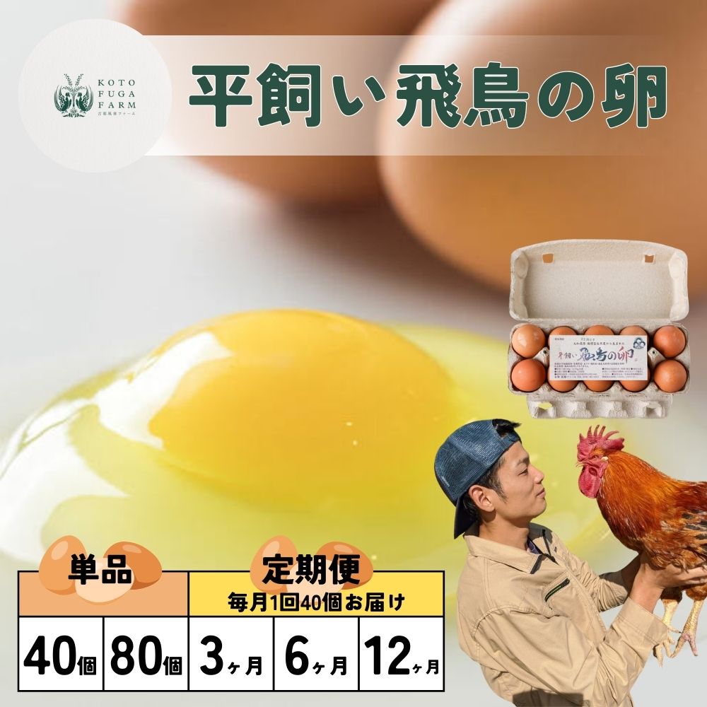 【ふるさと納税】【単品・定期便が選べる！】平飼い飛鳥の卵／ 卵 たまご 玉子 生卵 鶏卵 生たまご たまごかけごはん 卵焼き 目玉焼き 冷蔵 チルド 古都風雅ファーム 奈良県 宇陀市
