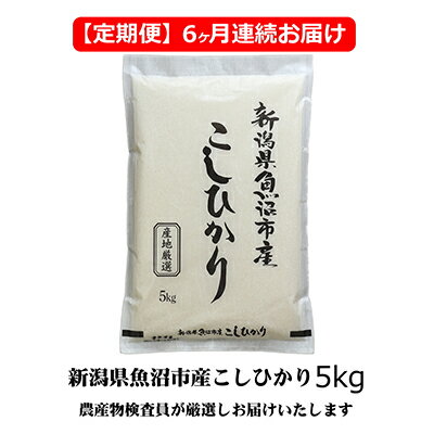 【ふるさと納税】農産物検査員お奨め 魚沼産こしひかり （精米） 5kg 6ヶ月 連続お届け （ 米 定期便 コシヒカリ 魚沼産 精米 白米 お米 こめ コメ こしひかり 魚沼 半年 6回 お楽しみ ） 　お届け：寄附入金月の翌月より発送