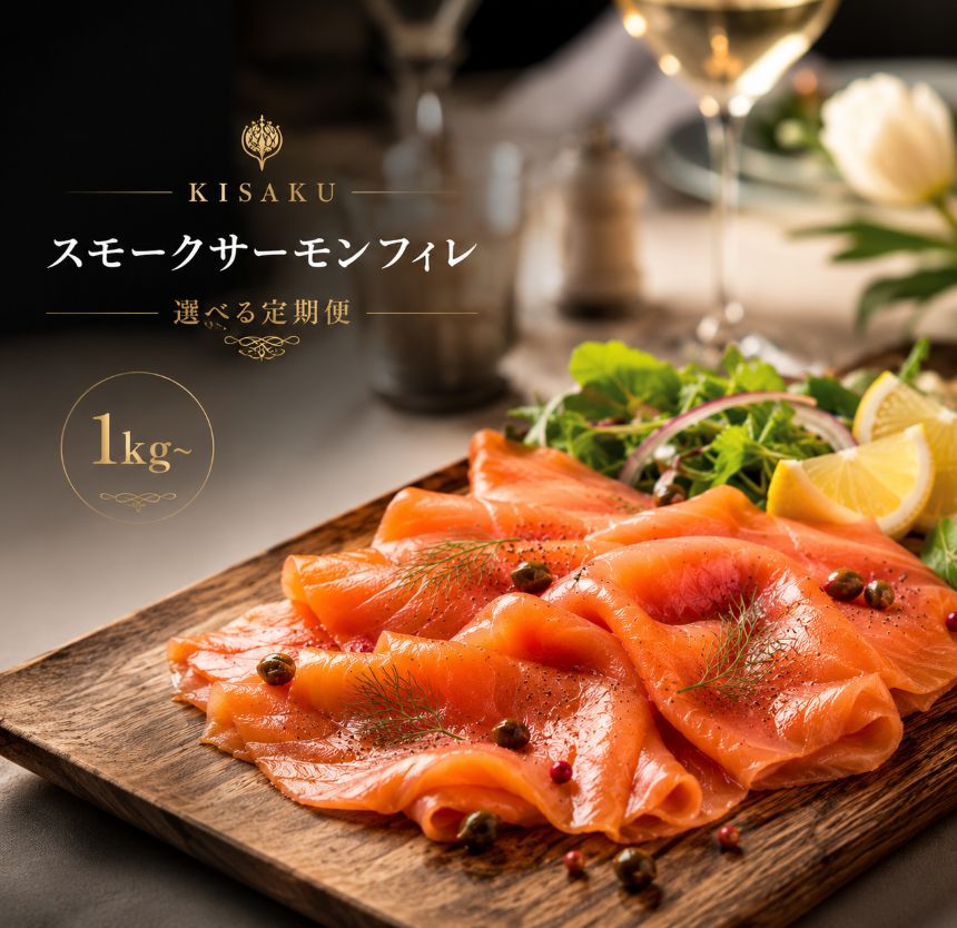 【ふるさと納税】KISAKUスモークサーモンフィレ 選べる 定期便 | サケ 鮭 1kg 2kg 3kg 6kg 和食 洋食 中華 刺し身 アレンジ サラダ 魚 サカナ ホテル使用 栃木県 那珂川町 送料無料