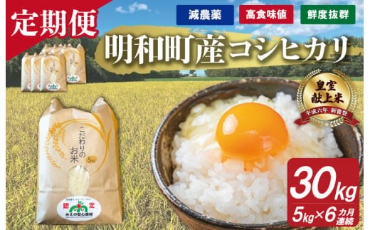 三重県産 山本農産のお米（コシヒカリ）の定期便 5kg×6回 yn6