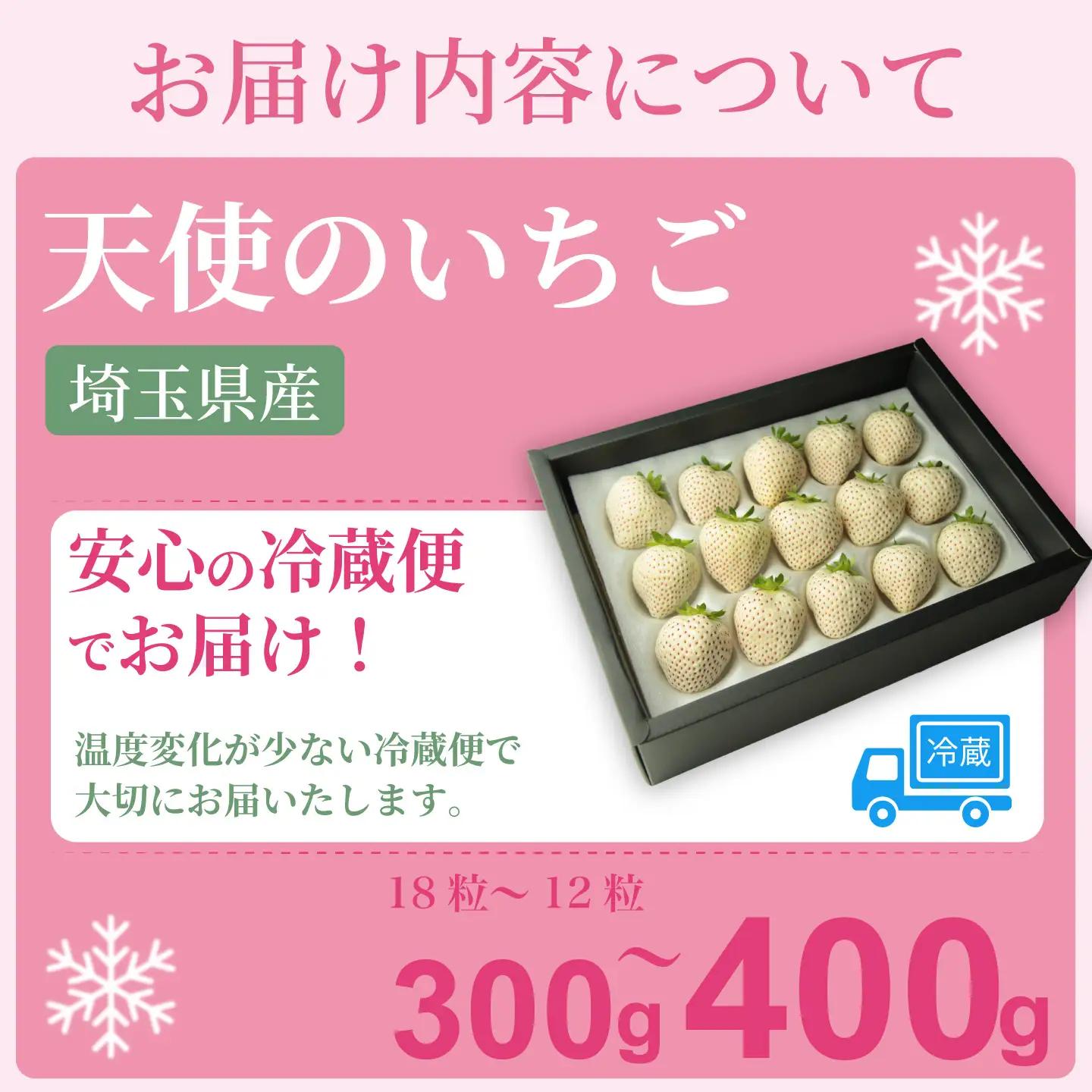 【発送1月～】天使のいちご　300～400ｇ　白いちご 　【苺】 イチゴ おおきい スイーツ 白い 果物 ふるさと納税 いちご うまい フルーツ 期間限定 人気いちご まるい 甘い いちご 旬 直送 
